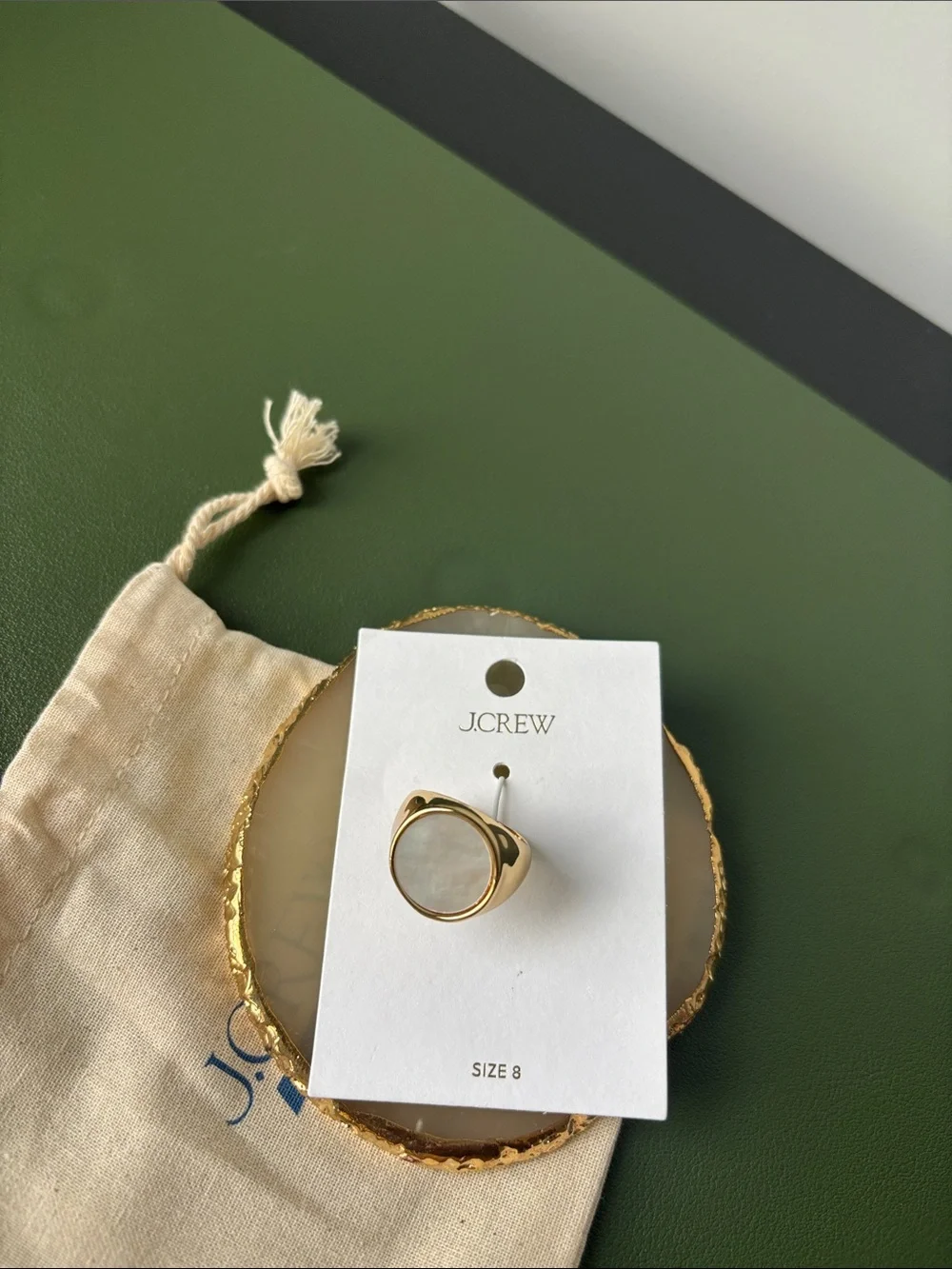 J. Crew Gold Mother-of-Pearl Ring